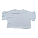Mousse T-Shirt Girocollo Tinta Unita con Stampa per Bambina DOLL BIANCO MOUSSE 