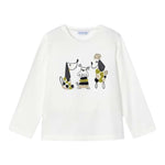MAYORAL shirt girocollo tinta unita con stampa in contrasto Bianco per Neonata 4070 BIANCO MAYORAL 