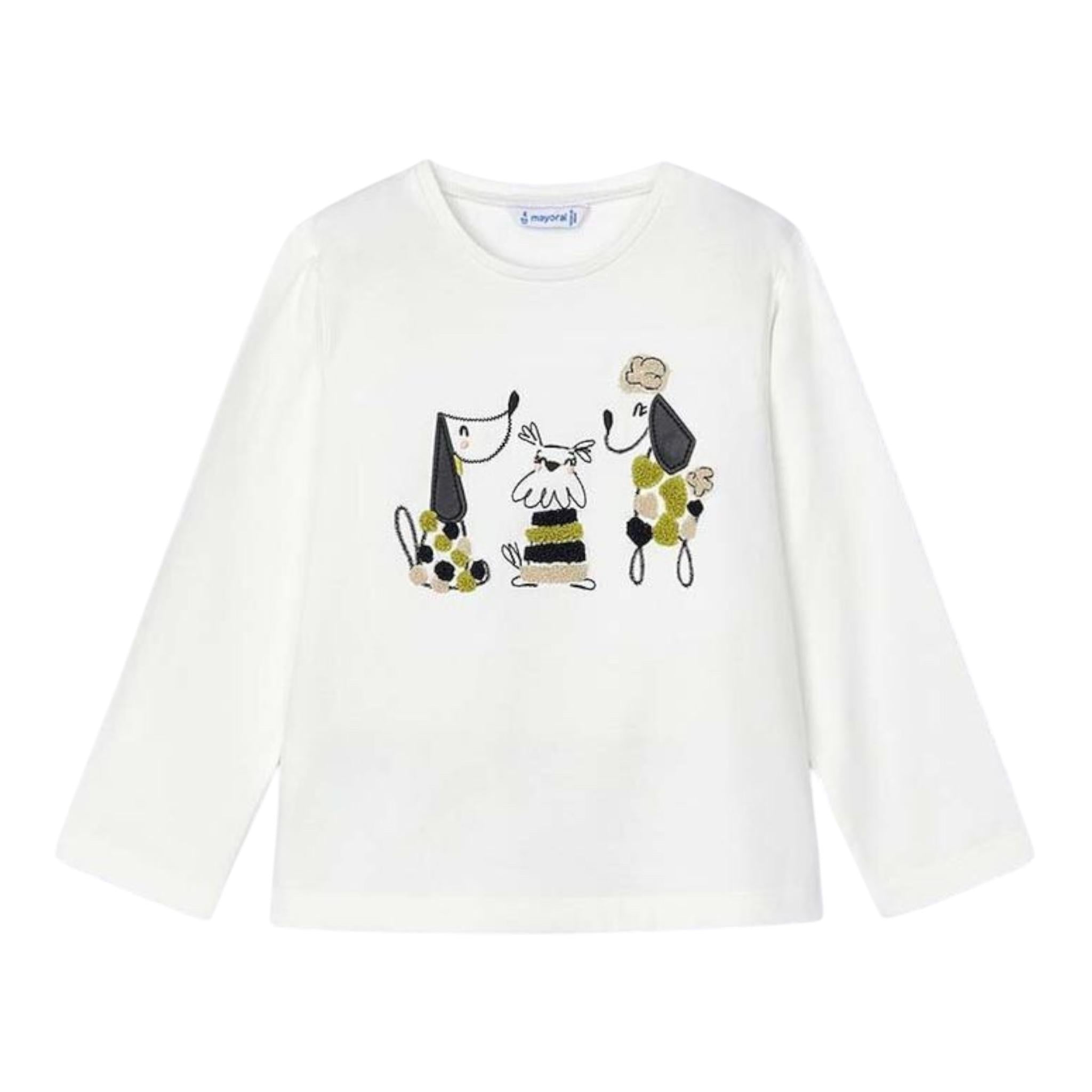 MAYORAL shirt girocollo tinta unita con stampa in contrasto Bianco per Neonata 4070 BIANCO MAYORAL 
