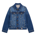 Guess Giubbino In Denim Tinta Unita per Bambino L4RL07D4GV0 BLU GUESS 