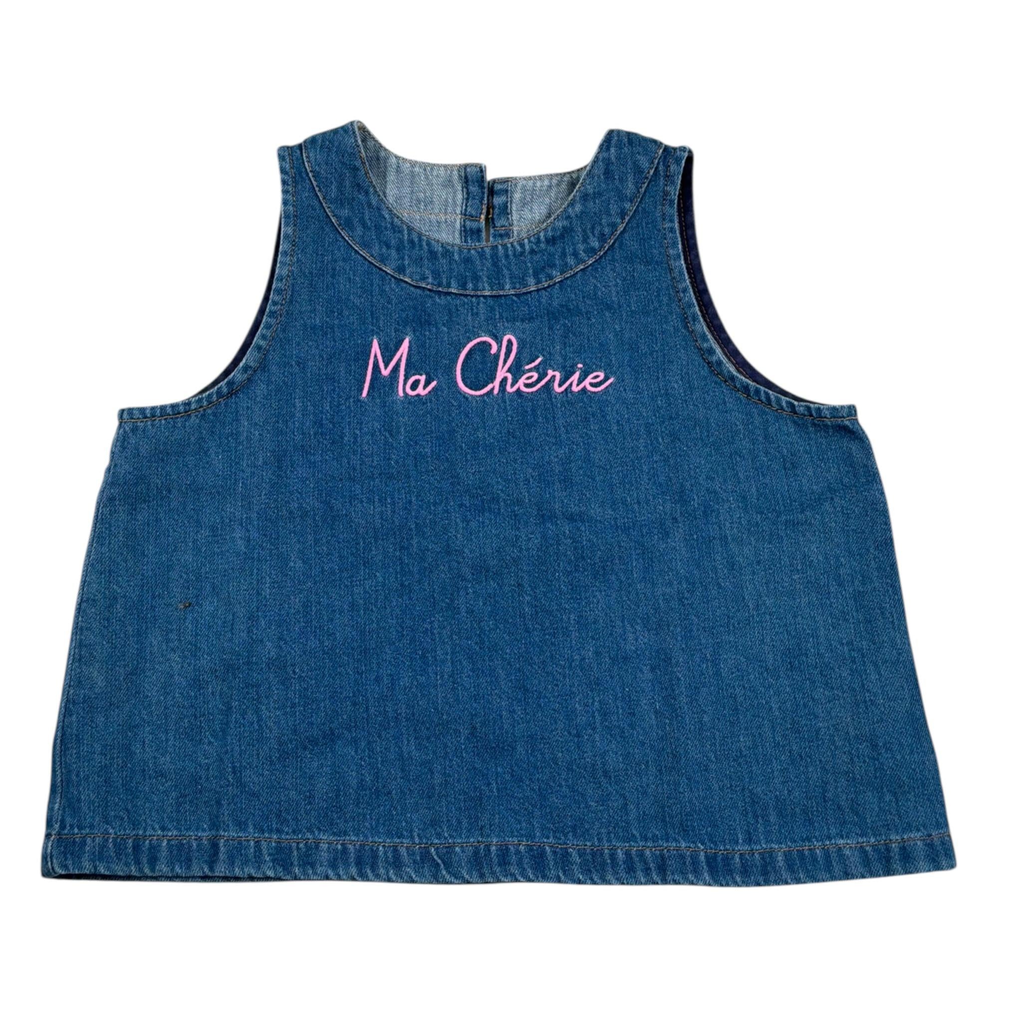 top in denim tinta unita giromanica AYL0001 BLU SAINT BARTH 