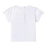 Mini Banda T-Shirt Rundhals Einfarbig mit Kontrastdruck Weiß Für Baby Mädchen