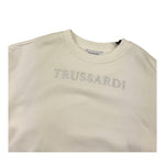 TRUSSARDI felpa chiusa girocollo tinta unita cn logo Panna per Bambina TGA25021FE PANNA TRUSSARDI 