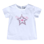 Marc Ellis T-Shirt Girocollo Tinta Unita con Brillantini per Bambina JMNTS16778 BIANCO MARC ELLIS 