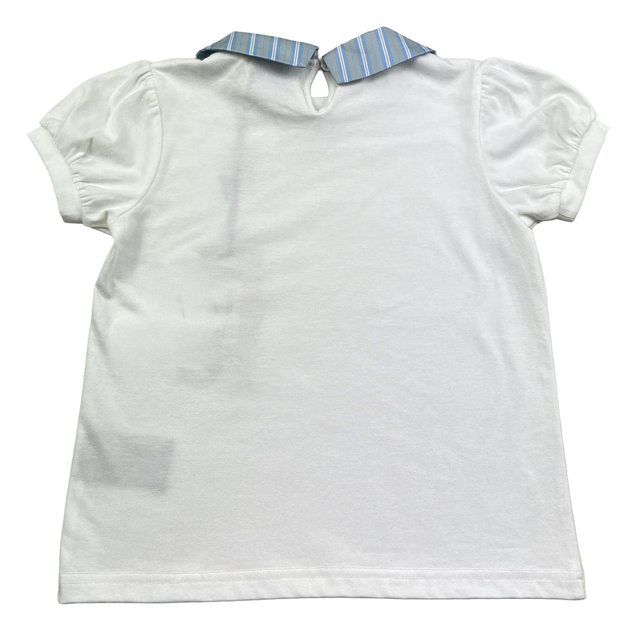 Trussardi T-Shirt Tinta Unita con Colletto In Contrasto per Bambina TGP26045TO BIANCO TRUSSARDI 