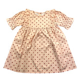 Zhoe &amp; Tobiah Einfarbiges Kleid mit rosa Tupfenmuster für Baby Mädchen