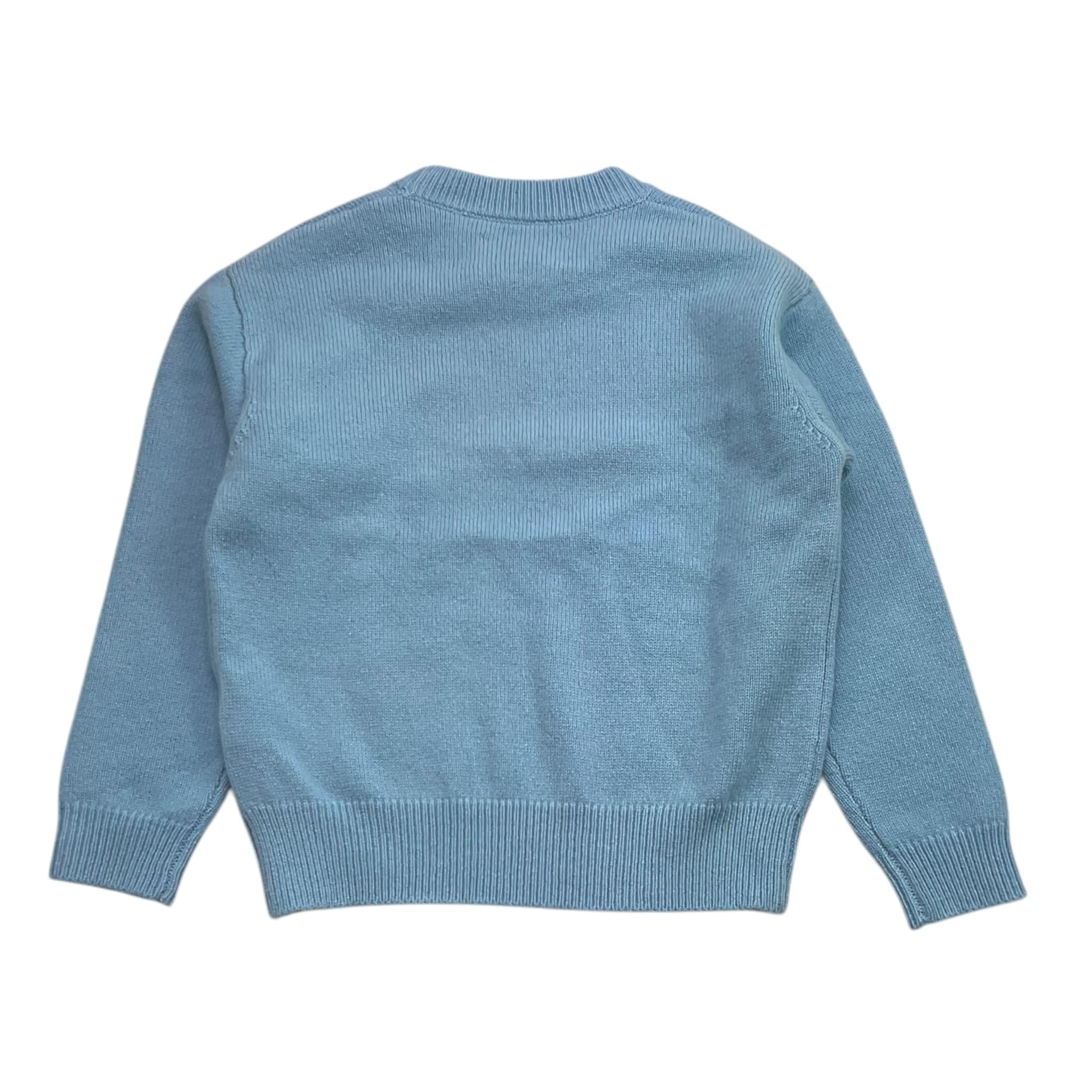 SAINT BARTH maglia girocollo tinta unita con stampa Azzurro per Bambina BIGHEART AZZURRO SAINT BARTH 