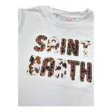Saint Barth T-Shirt Girocollo Tinta Unita con Stampa per Bambina SB01N BIANCO SAINT BARTH 