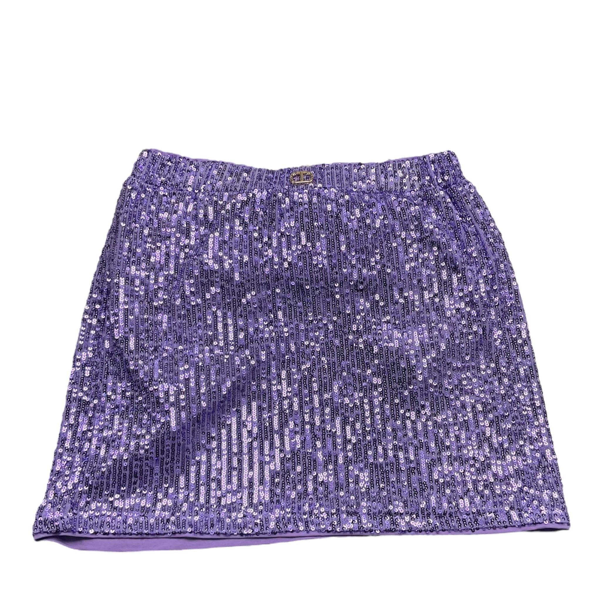 Twinset Gonna Tinta Unita con Paillettes per Bambina 251GJ2530 VIOLA TWINSET 