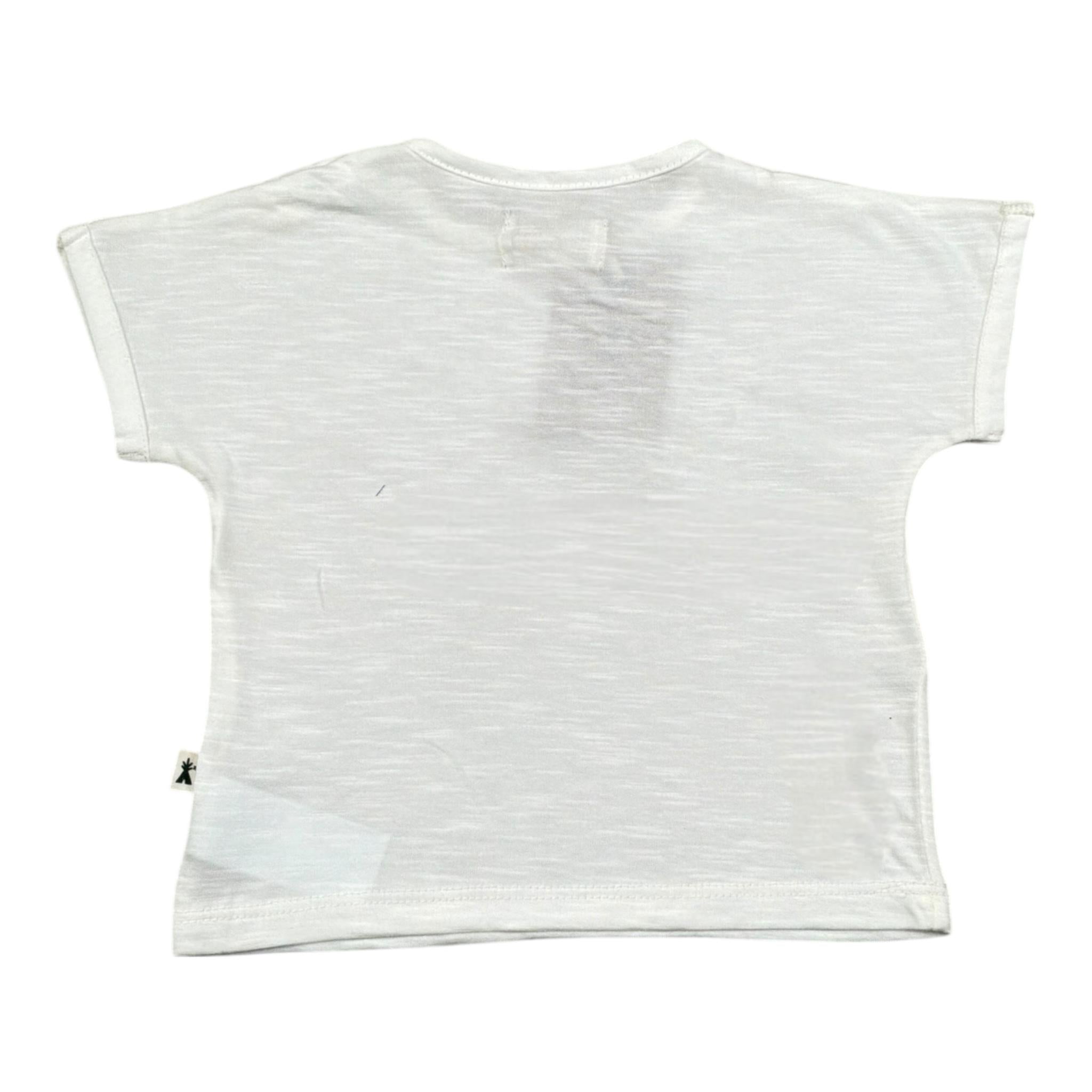 Petit Indi T-Shirt Girocollo Tinta Unita per Neonato SS25B2717 BIANCO PETIT INDI 