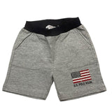 US Pollo Assn Einfarbige, elastische Taille, graue Bermuda-Shorts für Baby-Jungen