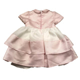 Carlo Pignatelli Zweifarbiges weiß/rosa Zeremonienkleid mit halblangen Ärmeln für Baby-Mädchen