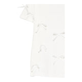 Dou Dou T-Shirt Girocollo Tinta Unita con Applicazioni Fiocchi per Bambina DW8A31 BIANCO DOU DOU 