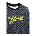 GUESS felpa chiusa girocollo tinta unita con stampe Blu per Bambino N4YQ22KA6R3 BLU GUESS 