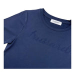 TRUSSARDI t-shirt girocollo tinta unita con logo Blu per Bambino TGA25002TS BLU TRUSSARDI 