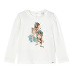 MAYORAL shirt tinta unita con stampa in contrasto Bianco per Neonata 406535N BIANCO MAYORAL 
