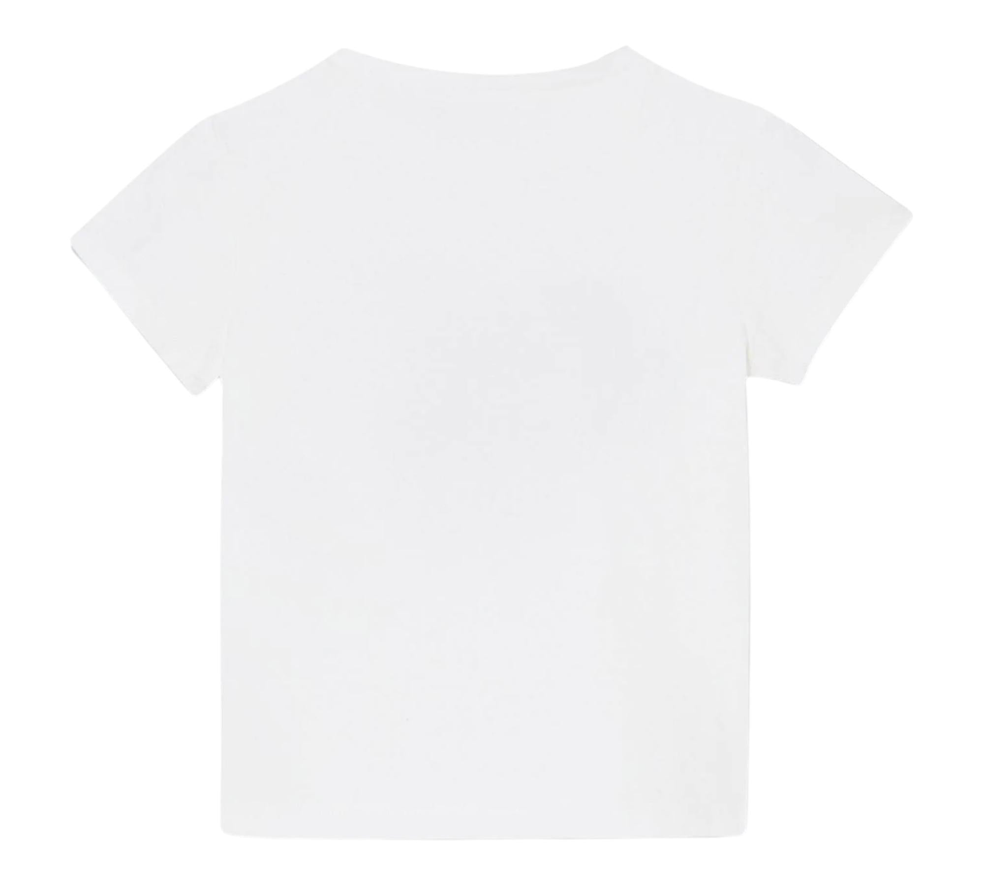 Liu Jo T-Shirt Girocollo Tinta Unita con Stampa E Brillantini per Bambina KA5093X BIANCO LIU JO 