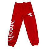 Diadora Trainingshose einfarbig mit rotem Logo-Print für Kinder
