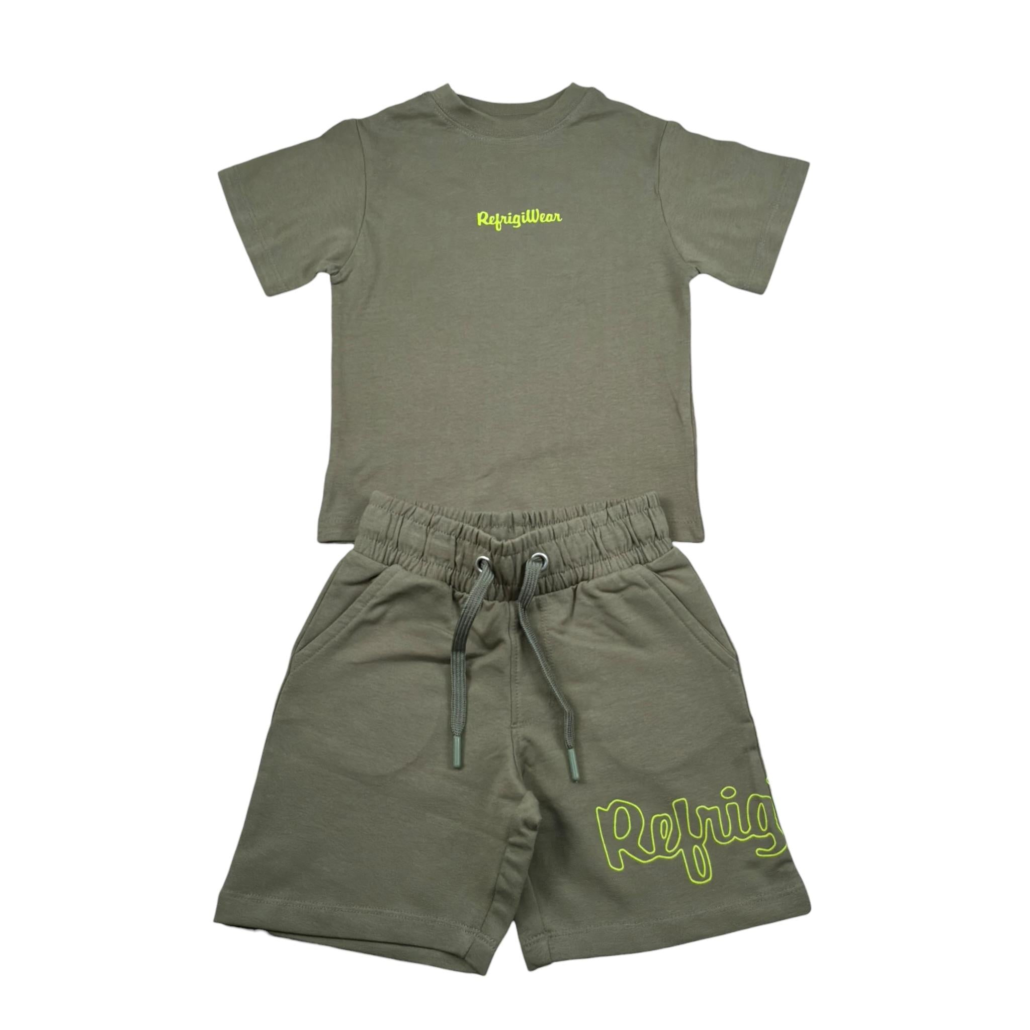 Refrigiwear Completo 2 Pezzi T-Shirt - Bermuda Bicolore per Neonato R1102W25XX VERDE REFRIGIWEAR 
