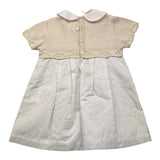Marlu‘ Zweifarbiges Halbarmkleid mit beigem Kragen für Baby-Mädchen