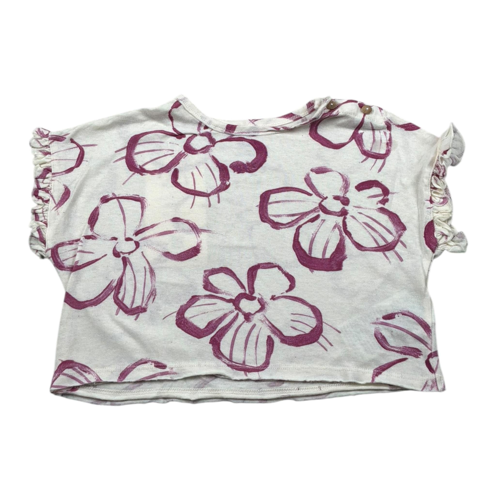 Play Up T-Shirt Girocollo Tinta Unita Stampa Fantasia per Neonata PA022AQ11053 PANNA PLAY UP 