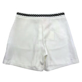 Vicolo Short Einfarbig Mit Kontraststickerei Und Verstellbarer Taille Weiß Für Mädchen