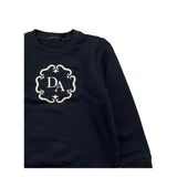 Daniele Alessandrini Rundhals-Sweatshirt, einfarbig, mit blauem Aufdruck für Neugeborene