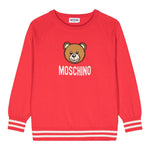 MOSCHINO maglia girocollo tinta unita con stampa orso Rosso per Bambino MYW00JXXJ ROSSO MOSCHINO 