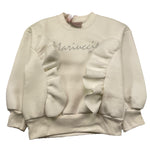 LIU JO felpa chiusa girocollo tinta unita con rouches Panna per Bambina MBFW23F260 PANNA LIU JO 