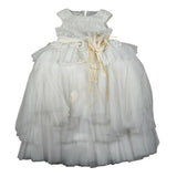 Raffaella Abit Cerimonia Tinta Unita con Tulle per Bambina BRIGITTE BIANCO RAFFAELLA 