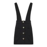 MOSCHINO salopette tinta unita con bottoni Nero per Bambina HDJ03G NERO MOSCHINO 