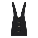 MOSCHINO salopette tinta unita con bottoni Nero per Bambina HDJ03G NERO MOSCHINO 