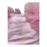 Miss Grant Einfarbiges Top mit Rundhalsausschnitt und rosa Tüll für Baby-Mädchen
