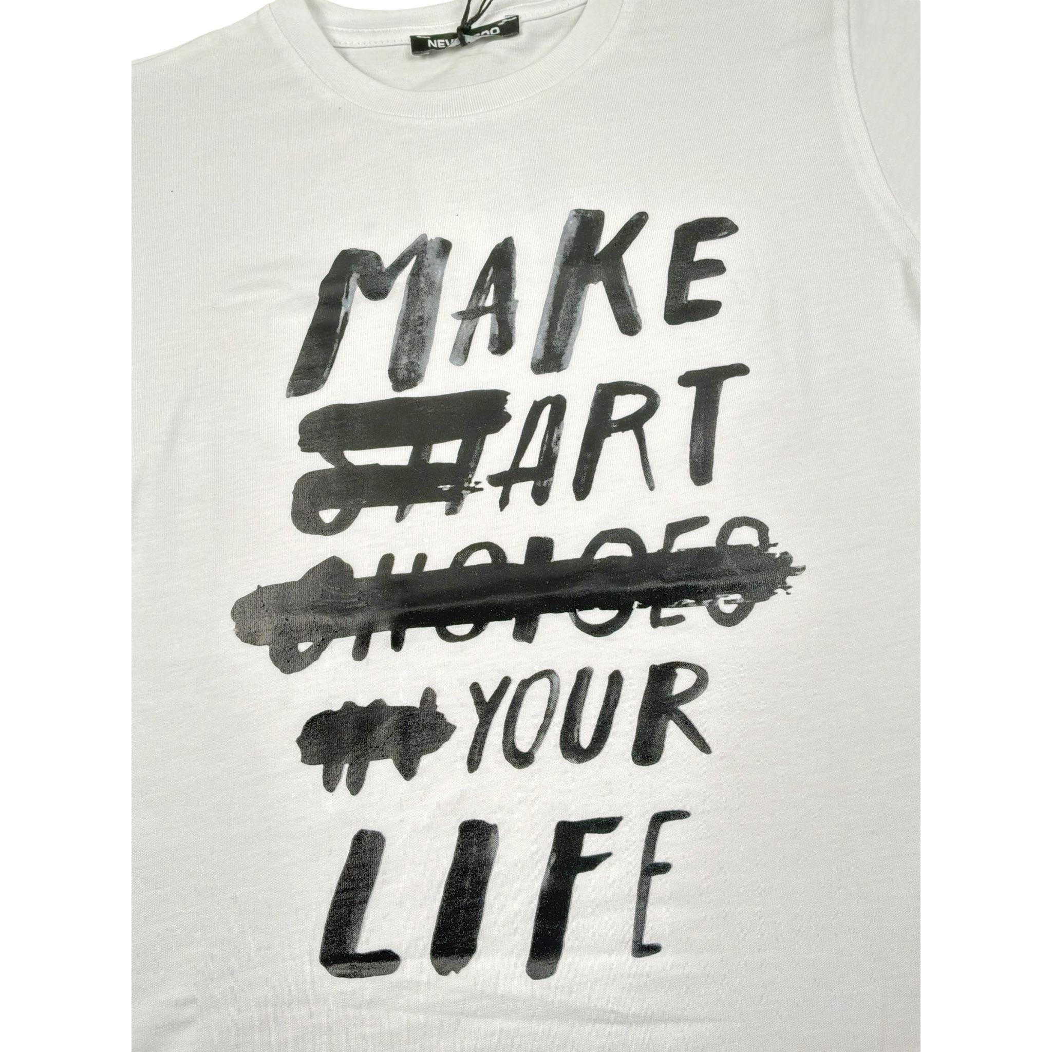 Never Too T-Shirt tinta unita con Logo Bianco per Bambino NT2461P BIANCO NEVER TOO 