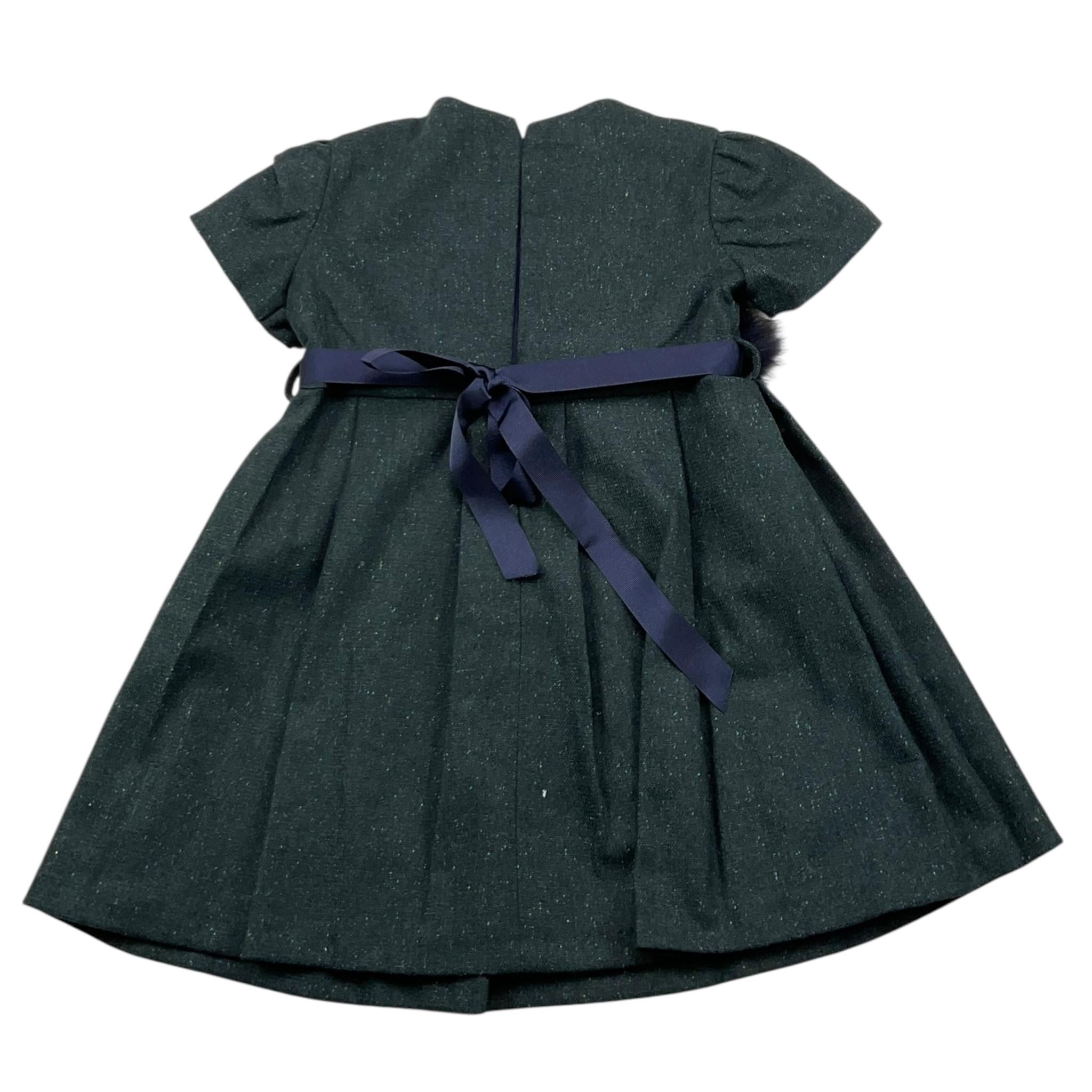 BARCELLINO abito mezza manica tinta unita con cinturino Verde per Neonata 115310 VERDE BARCELLINO 