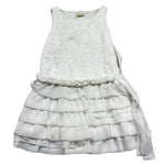 Monnalisa Abito Giromanica Tinta Unita con Ricami per Bambina 795902 BIANCO MONNALISA 