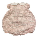 Barcellino Rosa Karomuster Halbarm-Strampler für Baby Mädchen