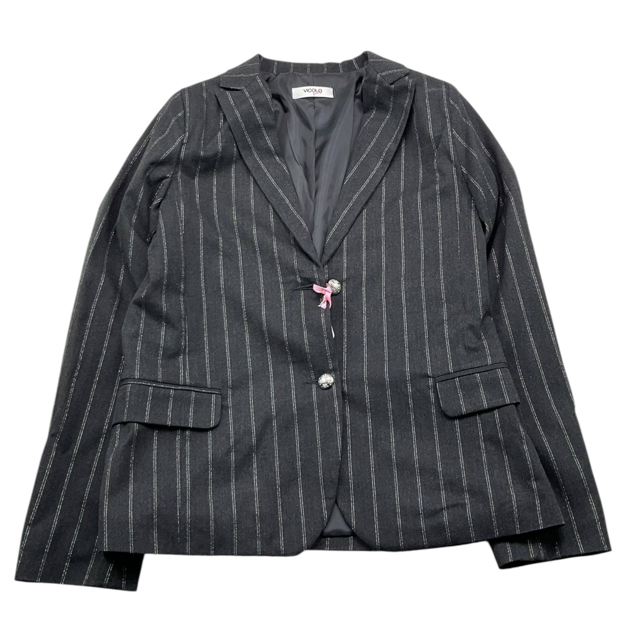 VICOLO giacca tinta unita con fantasia a righe Grigio per Bambina 3141J00130X GRIGIO VICOLO 