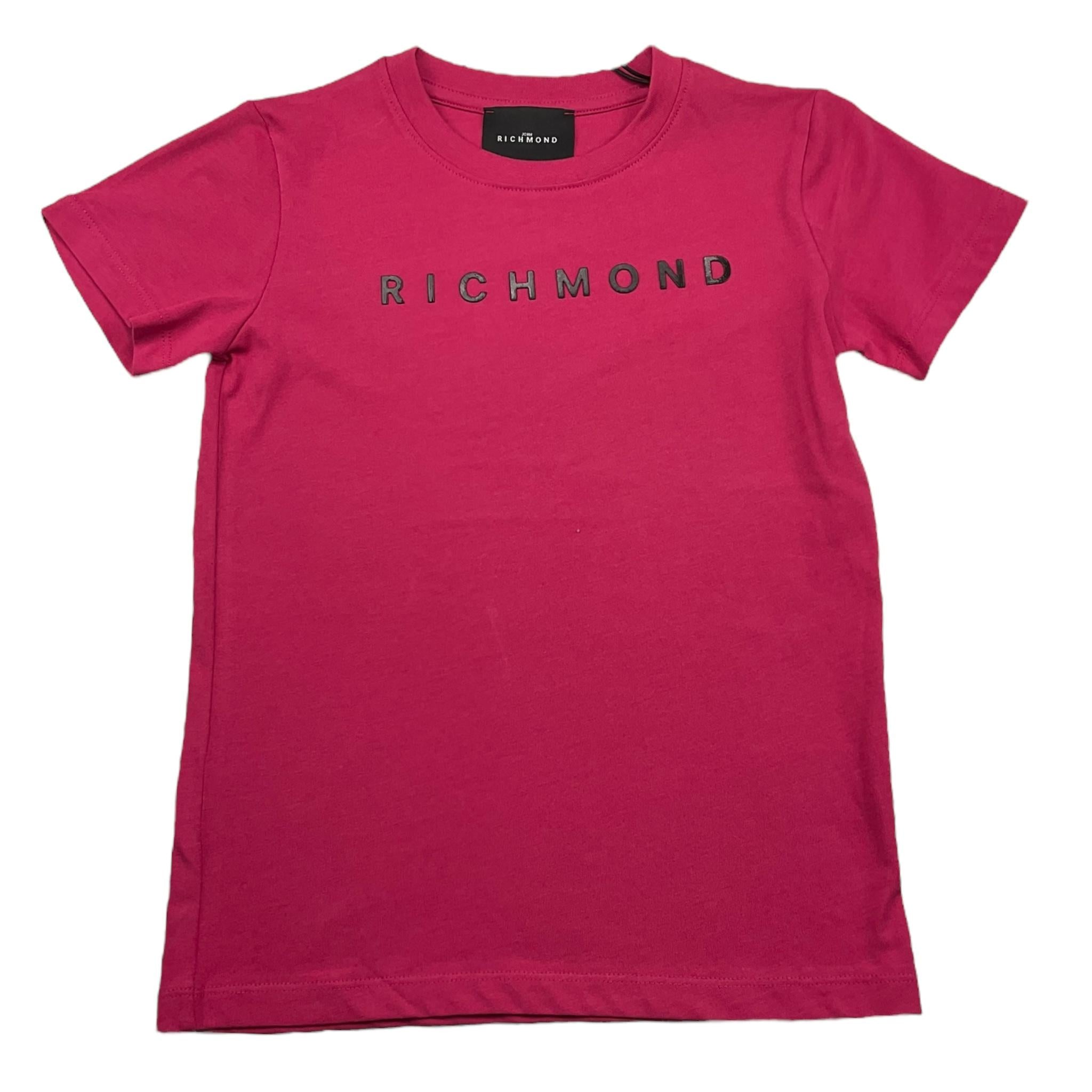 JOHN RICHMOND t-shirt girocollo tinta unita cn stampa in contrasto Fuxia per Bambina RGA25200TS FUXIA JOHN RICHMOND 