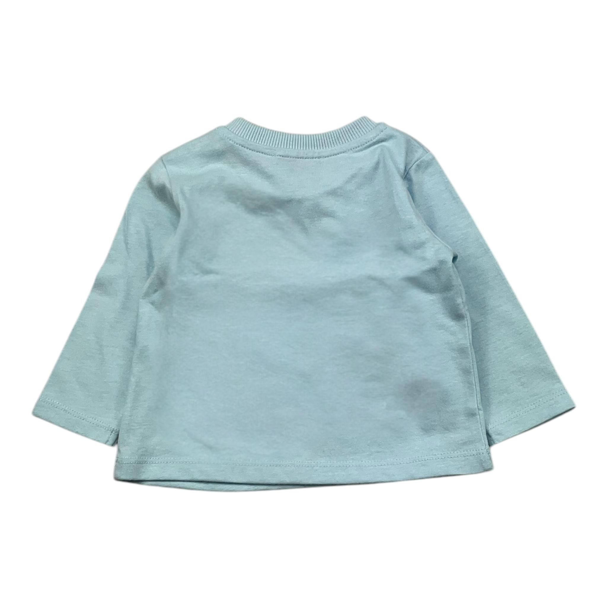 MOSCHINO shirt girocollo tinta unita con stampa Azzurro per Neonato M8O00R AZZURRO MOSCHINO 