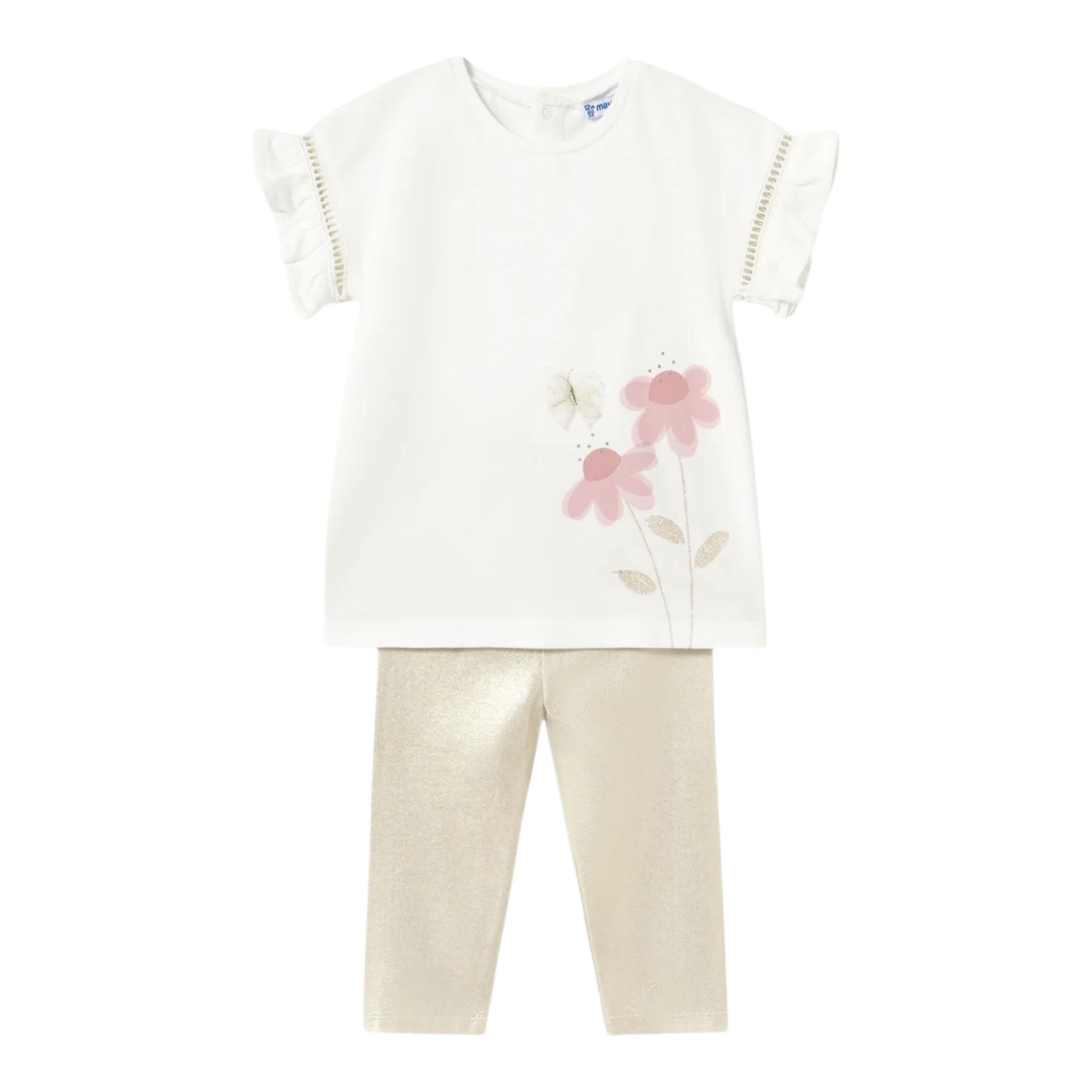 Mayoral Completo 2 Pezzi T-Shirt-Leggins per Neonata 173486 BIANCO MAYORAL 
