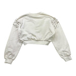 TO be too felpa girocollo tinta unita con applicazioni Bianco per Bambina TSJF24W432 BIANCO TO be too 