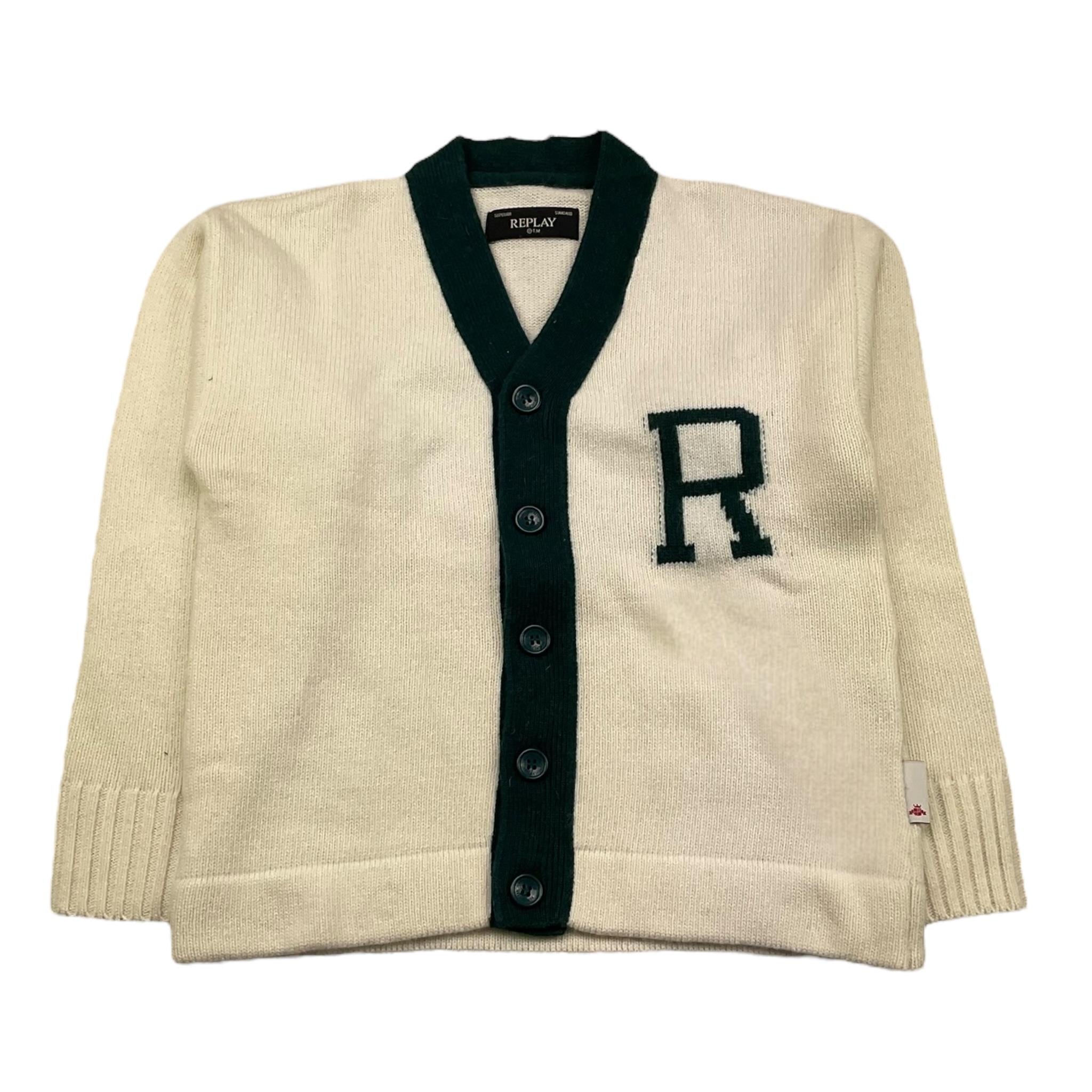 REPLAY cardigan tinta unita con scollo a v  Panna per Bambino SB5609 PANNA REPLAY 
