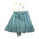 Tete'&amp;Martina Zweifarbiges Kleid mit Armlöchern mit weiß/grünem Tüll für Mädchen
