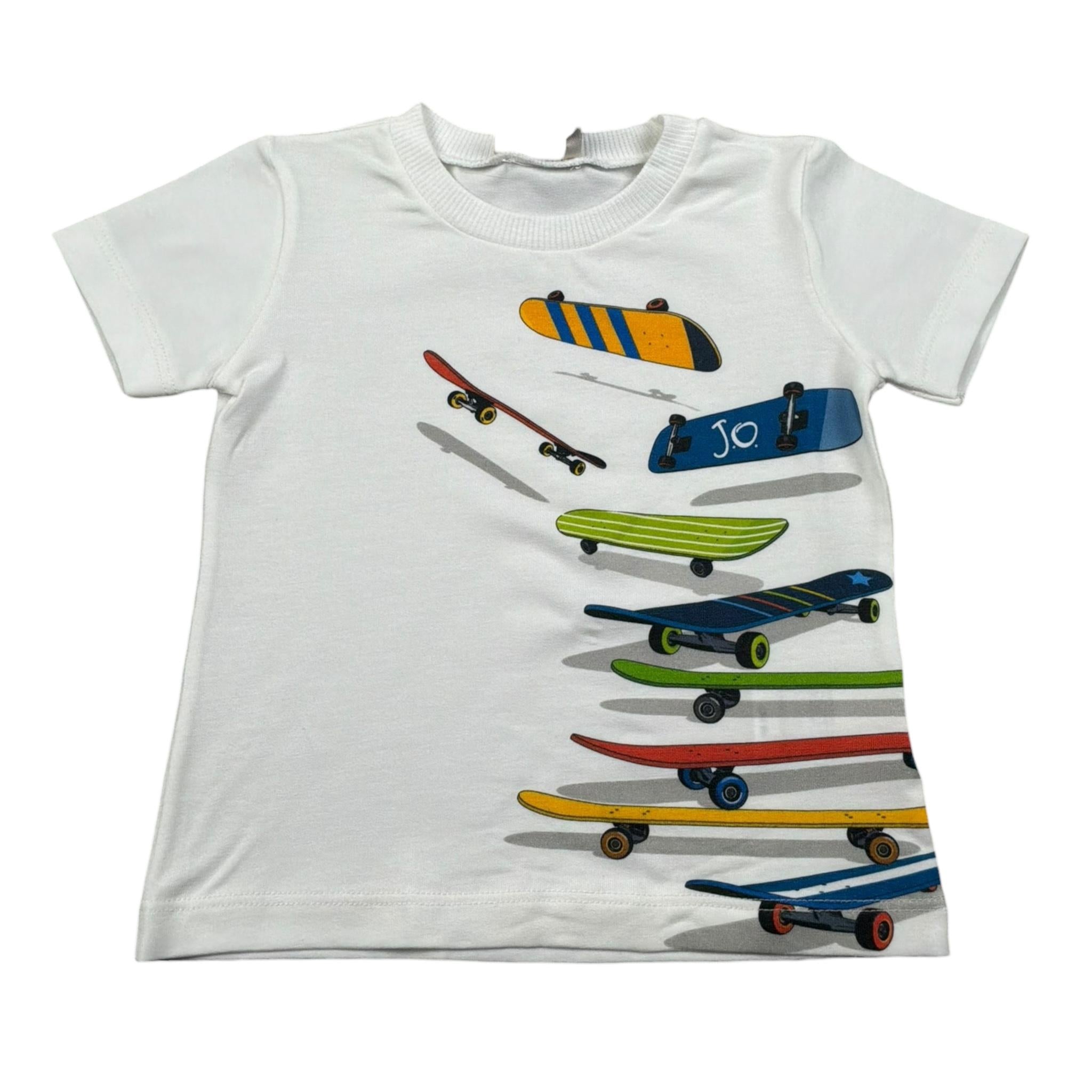 J.O. Milano T-Shirt Girocollo Tinta Unita con Stampe per Neonato 576N3 BIANCO J.O. MILANO 