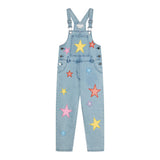 Stella Mccartney Salopette In Denim Tinta Unita con Ricami per Bambina TWAA22 AZZURRO STELLA McCARTNEY 