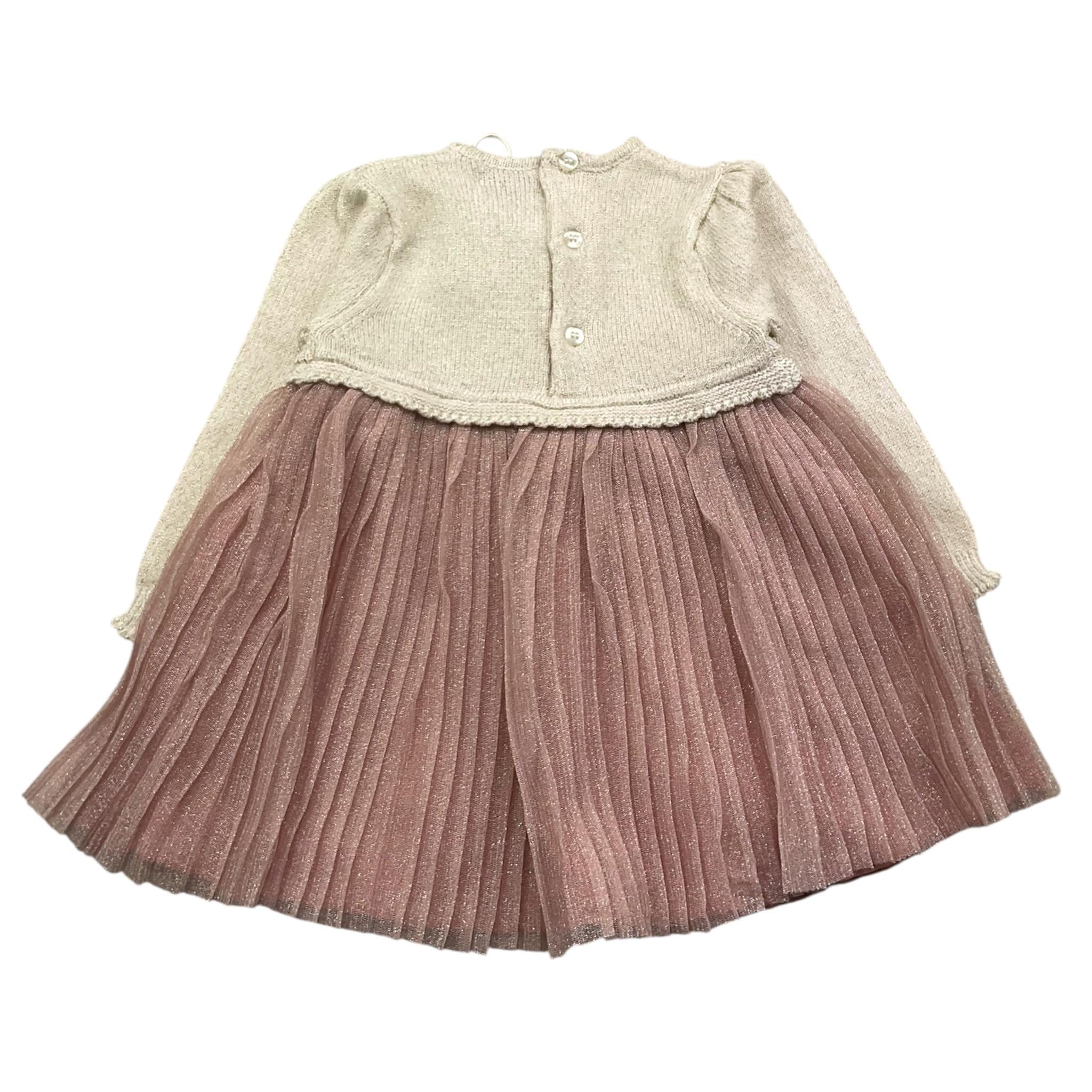 MAYORAL abito manica lunga con gonna in contrasto Rosa per Neonata 2906 ROSA MAYORAL 