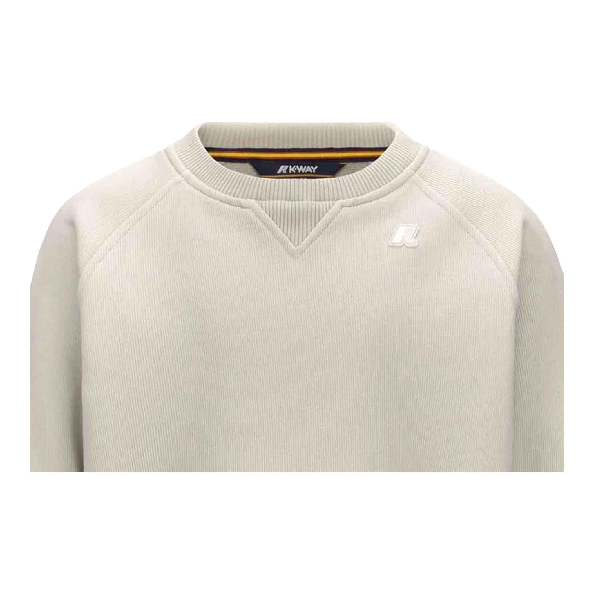 K-Way Maglia Tinta Unita Girocollo con Logo per Bambino K2148LW PANNA K-WAY 