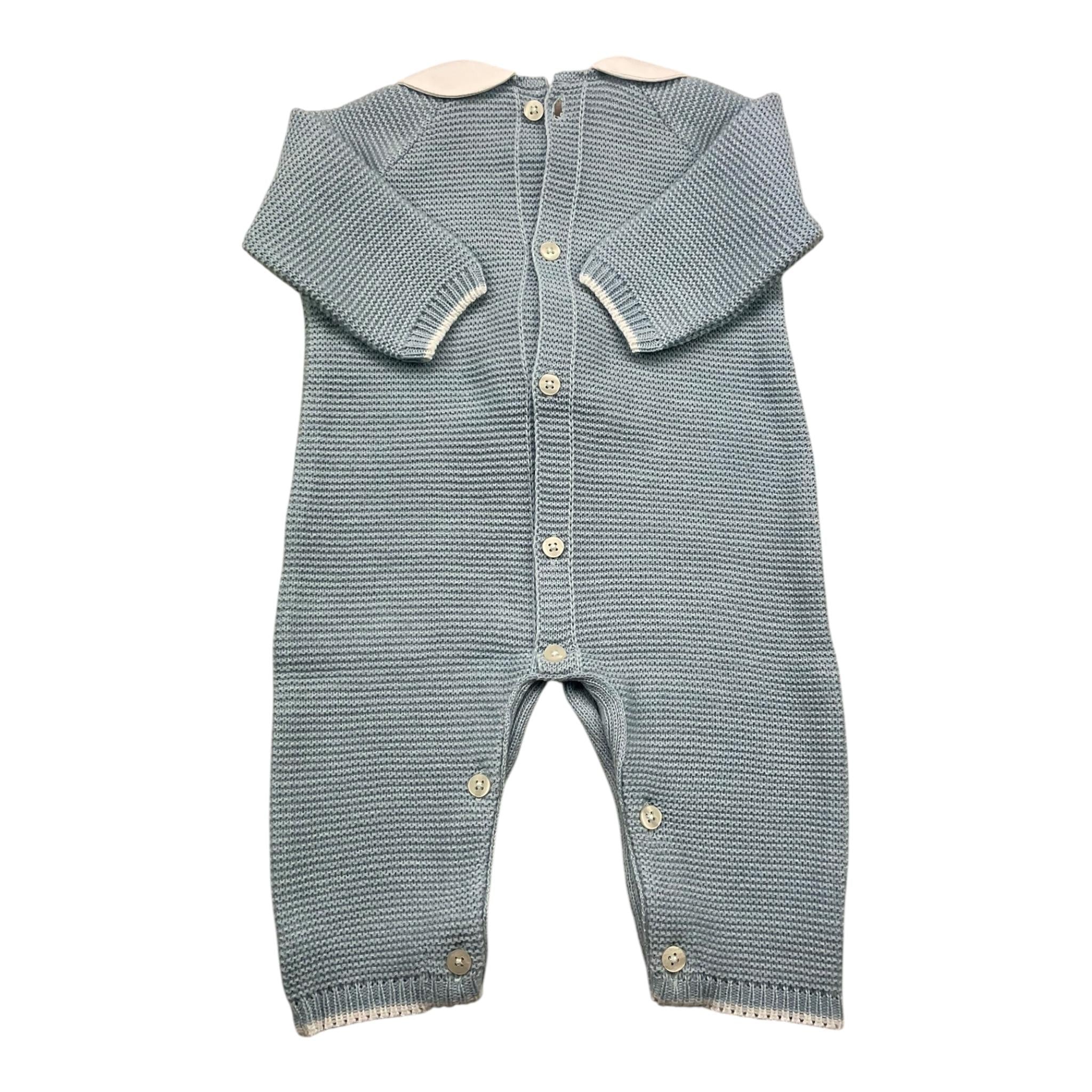 MAC ILUSIO'N tutina tinta unita con colletto Azzurro per Neonata 9449X AZZURRO MAC ILUSIO'N 