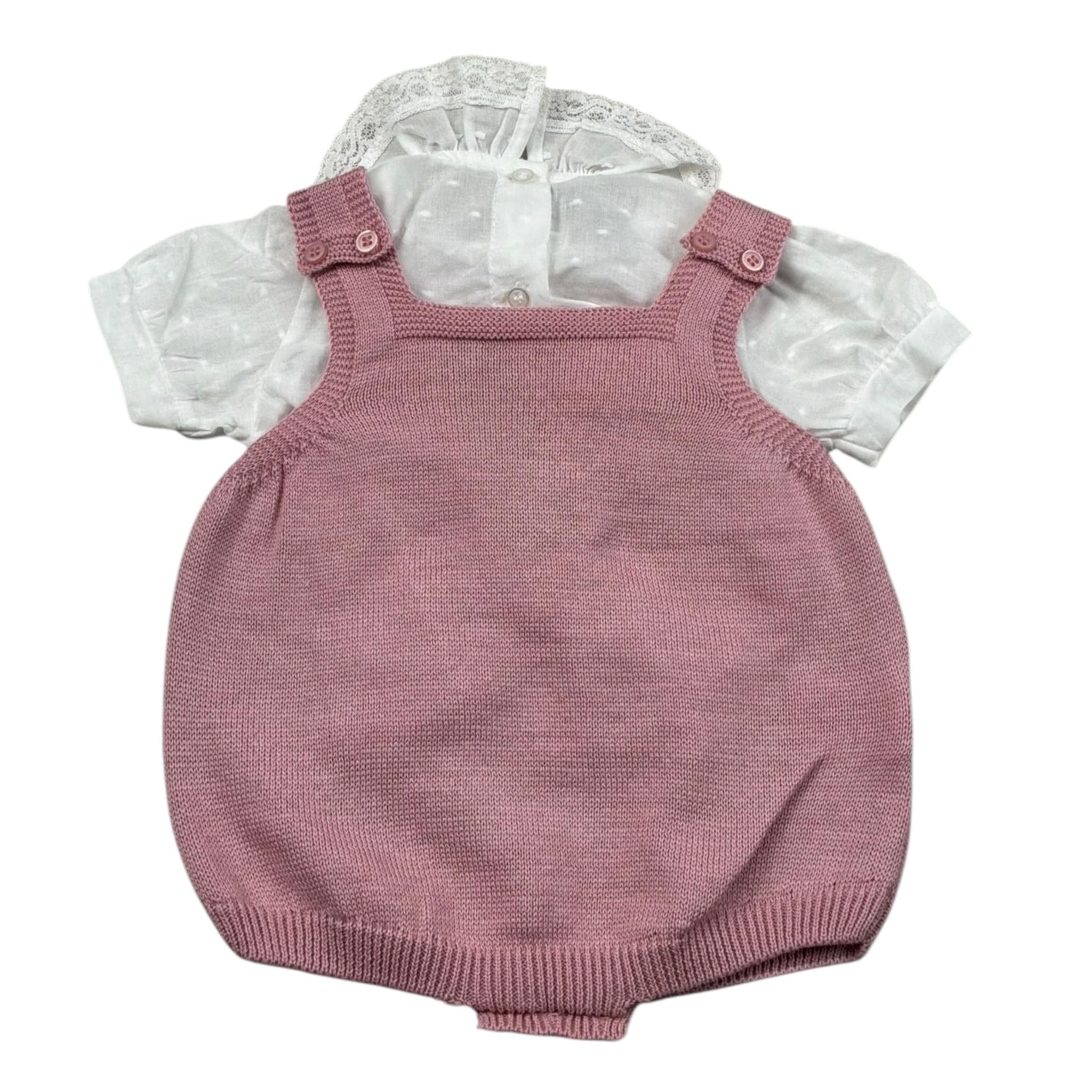Marlu' Completo 2 Pezzi Camicia-Pagliaccetto per Neonata EB2630 ROSA/BIANCO MARLU' 